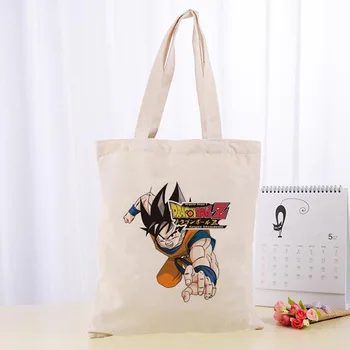 

High Quality Dragon Ball Canvas Tote Bag Fashion Durable Women Student Cotton Linen Handbag Printed Shopping Bags Custom logo