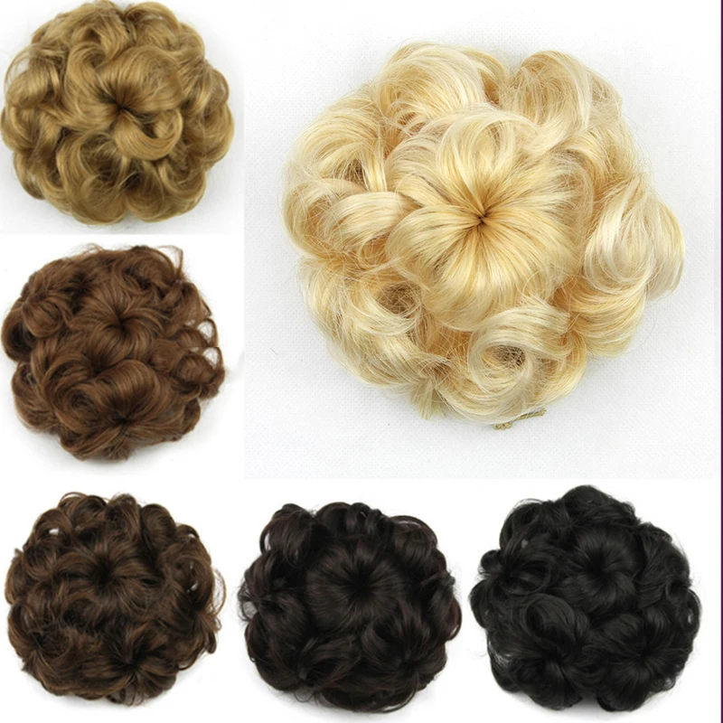 Hair Bun Clip In Hair Pieces Chignon Synthetic Hairpieces Bun Extension Donut Roller Hairpieces Postiche Chignon Bun