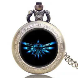 Винтаж Стиль легенда о кулон Zelda цепочки и ожерелья мужские карманные часы с цепочкой подарок