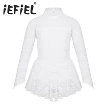 Для детей одежда с длинным рукавом и ложным воротником балетом и танцами, для девочек платья-пачки, трико для танцев для девочек, одежда для спортивной гимнастики балерина вечерние костюмы