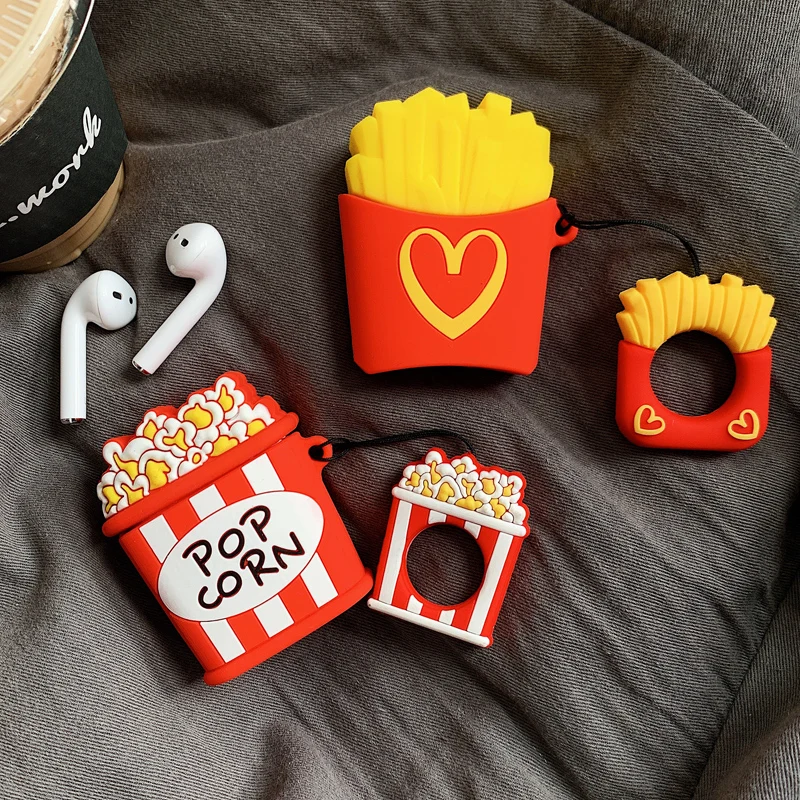 

Cute Corn style mobile phone string, For airpods earphone soft bag Universal boot phone hook up strap, French fries Wrist band