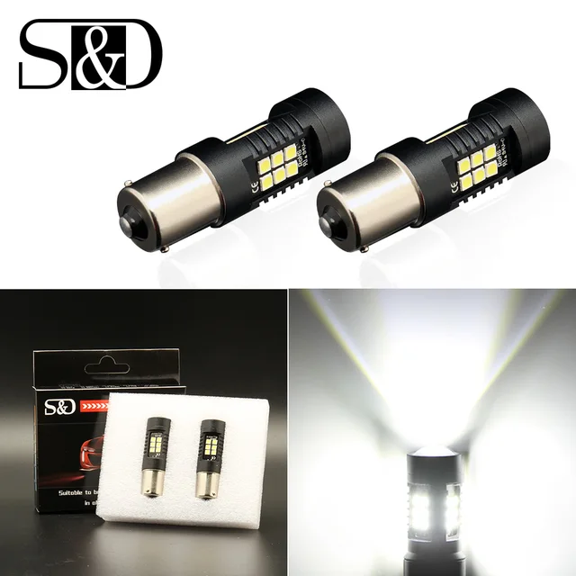 2pcs P21W LED 1156 BA15S LED Bulbs Car Lights 1200Lm Turn Signal