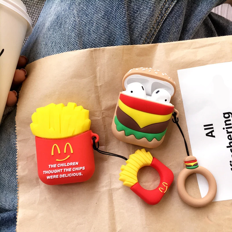 For AirPods Air pod Bluetooth Wireless Earphone Case Cartoon Charging Box Case For Apple Airpods 1 Protect Cover Case With Hooks