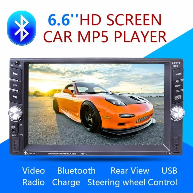 Top 6.6 Bluetooth Car Stereo Audio In-Dash Aux Input Receiver SD/USB MP5 Player 11