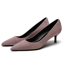 Women's Pumps Med Thin Heels Ladies OL Pointed Toe High Heel Shoes Red Black Shallow Spring Wedding Heeled Shoes F0043 special snake decorated pointed toe high heel pumps for women ladies black red solid shallow shoes high heels female dress shoes