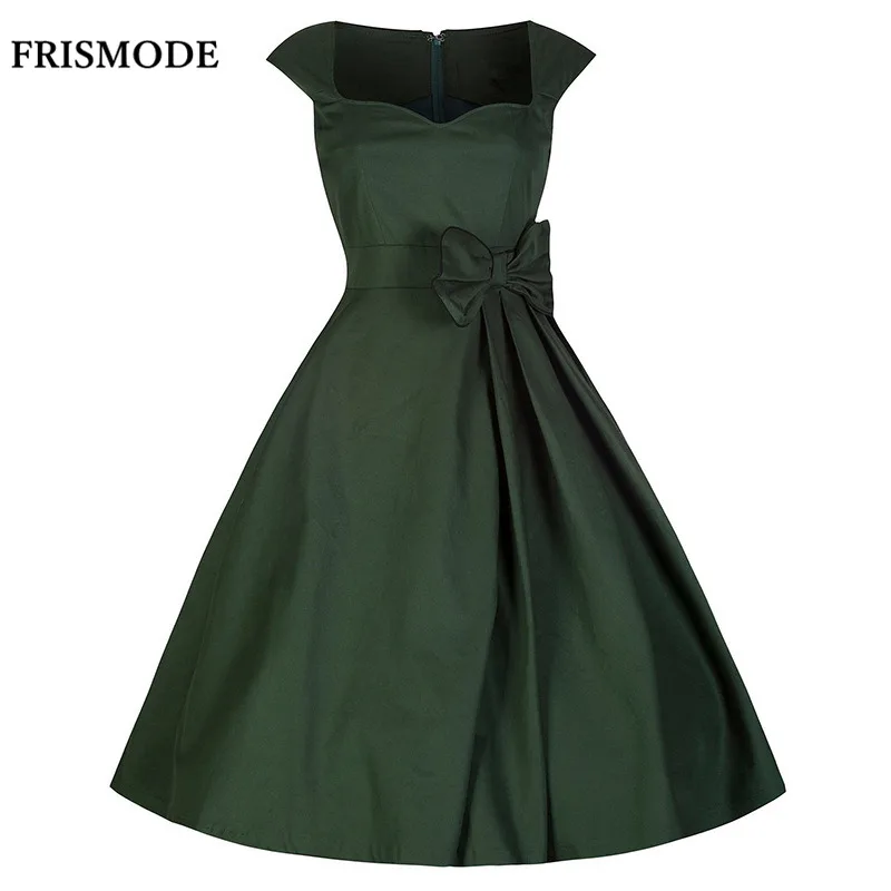 Buy Cheap FRISMODE Red Purple Black Green Audrey Hepburn Style 1950s 60s Dresses Summer Sleeveless Dress Women Retro rockabilly Dresses