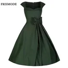 Save 1.25 on FRISMODE Red Purple Black Green Audrey Hepburn Style 1950s 60s Dresses Summer Sleeveless Dress Women Retro rockabilly Dresses