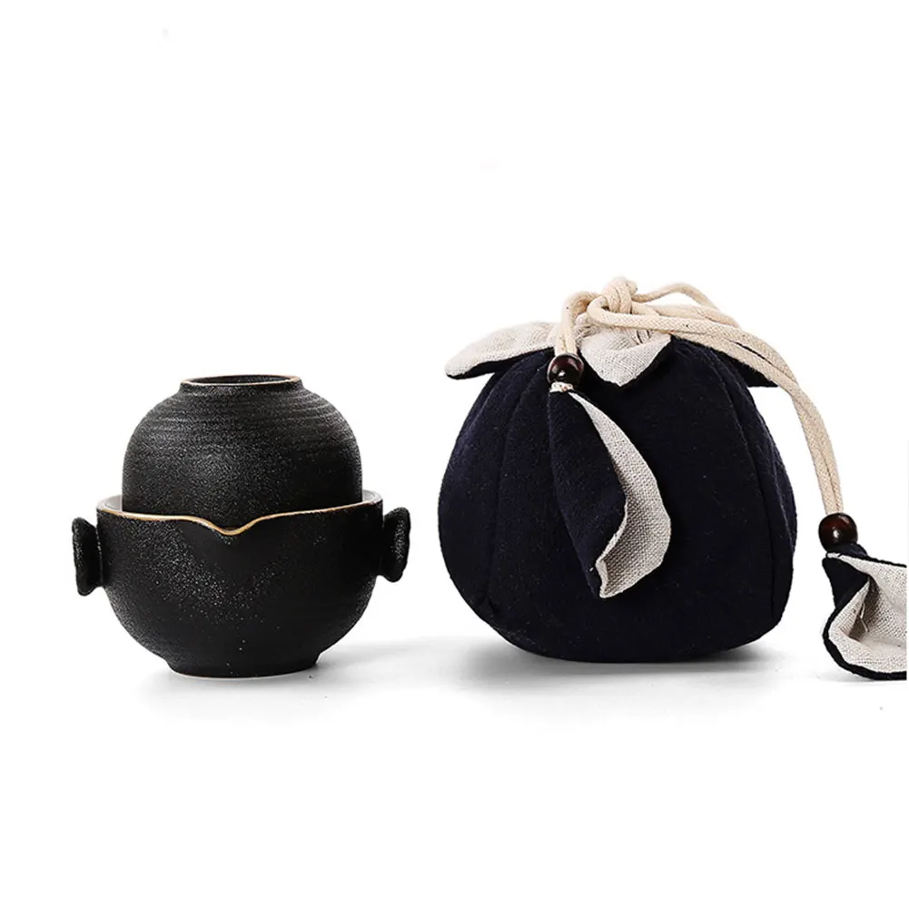 Все в одном набор керамических чайников для путешествий с двумя чашками и портативной сумкой для хранения TT-best - Цвет: 03