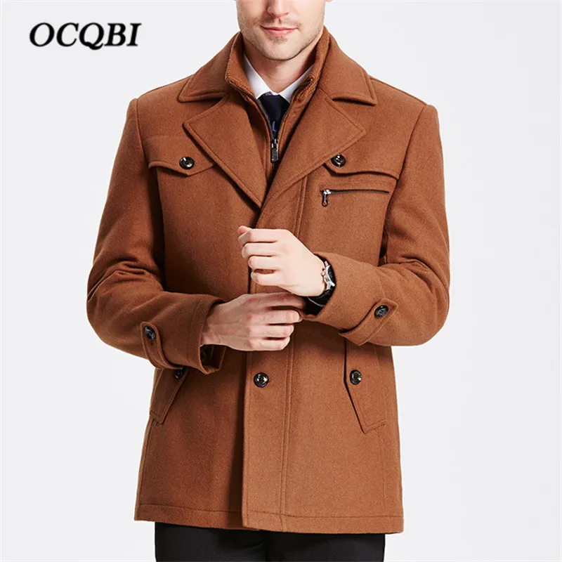 Plus Size 2018 Slim Smart Casual Formal Wool Mens Clothing Overcoats