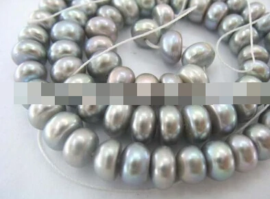 

FREE SHIPPING>>>@@ N670 14.5" roundel gray freshwater pearl bead