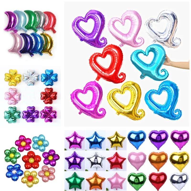 

18 inch Helium Balloon Star Wedding Large Aluminum Foil Balloon Inflatable Gift Birthday Party Decoration Kid Flower Heart Balls