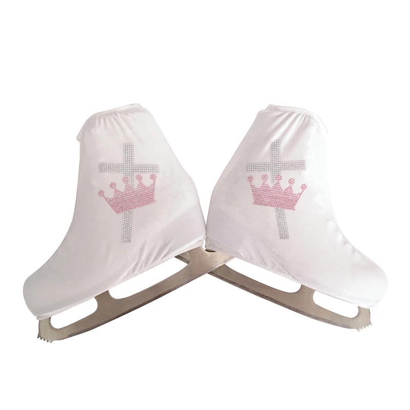 Nasinaya обувь для фигурного катания бархатная Крышка для детей взрослых защитные роликовые коньки аксессуары для катания на коньках блестящие стразы 7 - Цвет: white