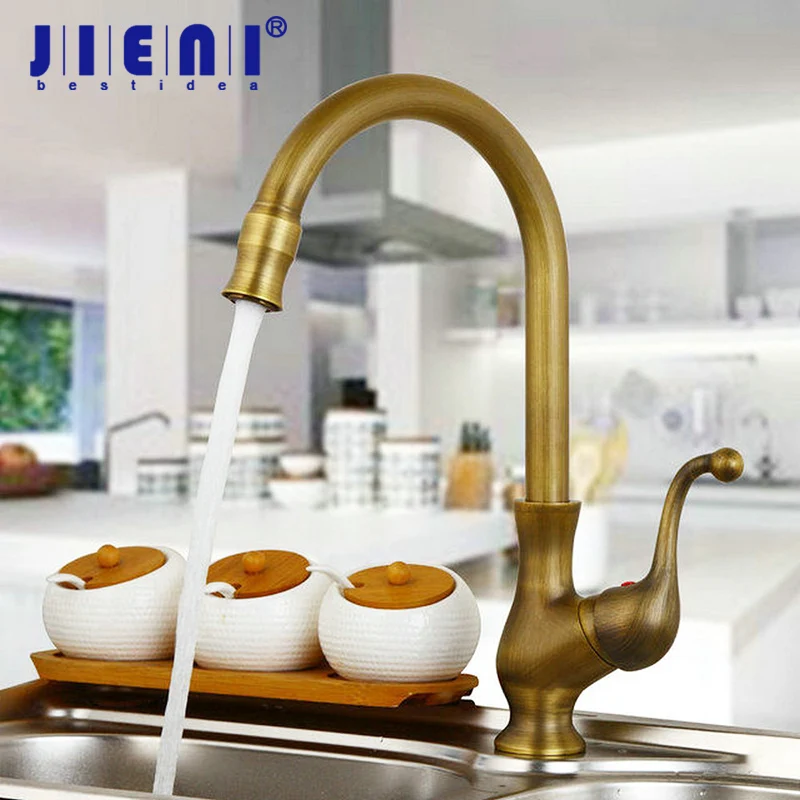 

JEINI Swivel 360 Antique Brass Basin Sink Mixer Lavatory Rotated Kitchen Faucets Torneira Faucets,Mixers & Taps