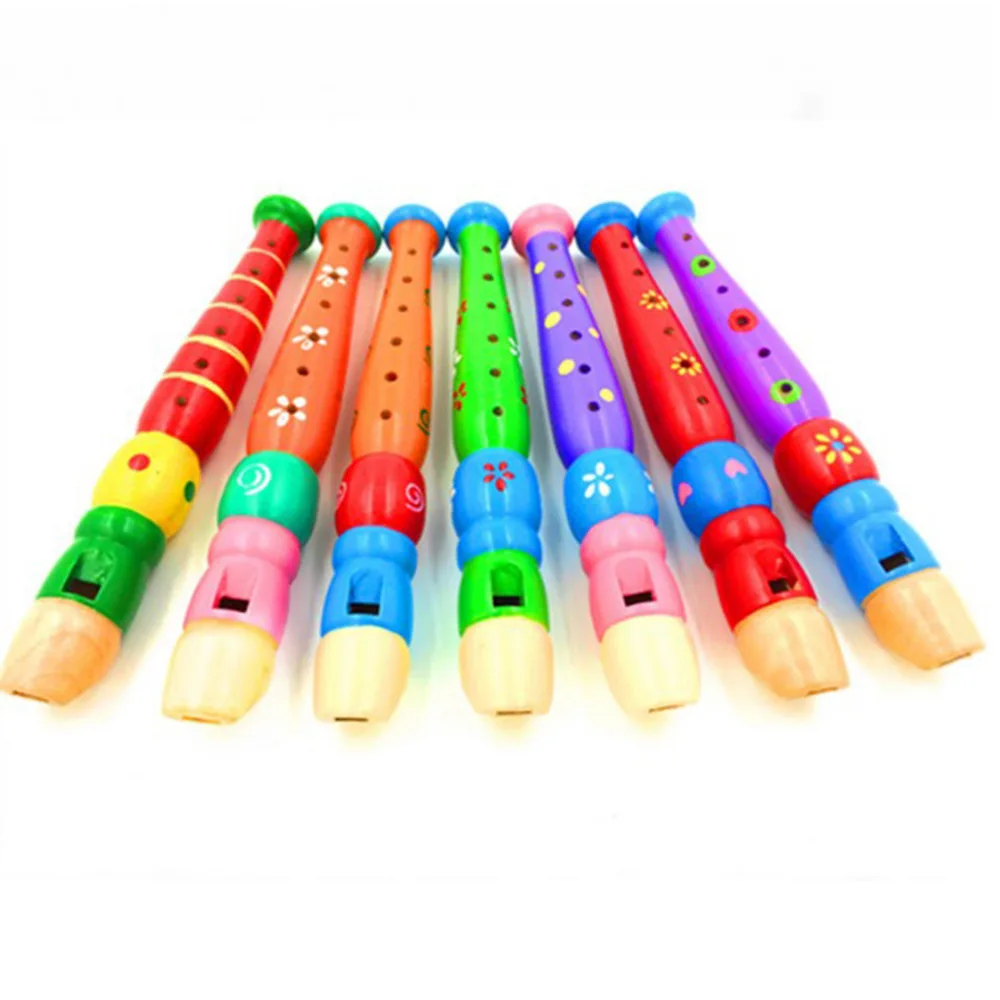 Красочные Дети учатся хорошо разработан деревянный пластиковые дети пикколо музыкальный инструмент Образование игрушка случайный
