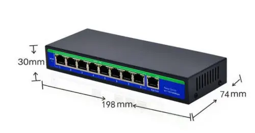 Коммутатор JYTTEK 10 портов 8 PoE с питанием от сети Ethernet без адаптера