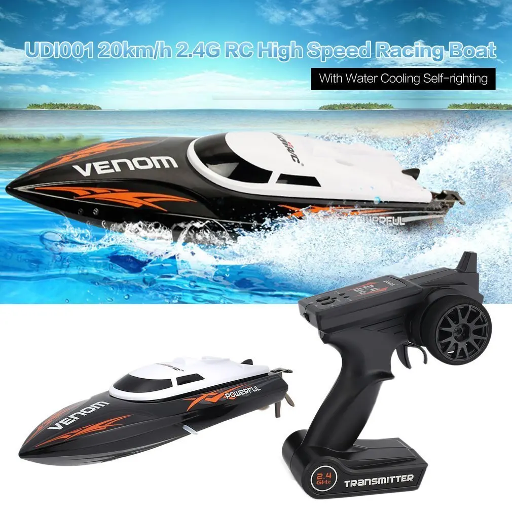 

UDI001 20km/h 2.4G Brushed High Speed RC Remote Control Racing Boat Speedboat Ship with Water Cooling System Self-righting