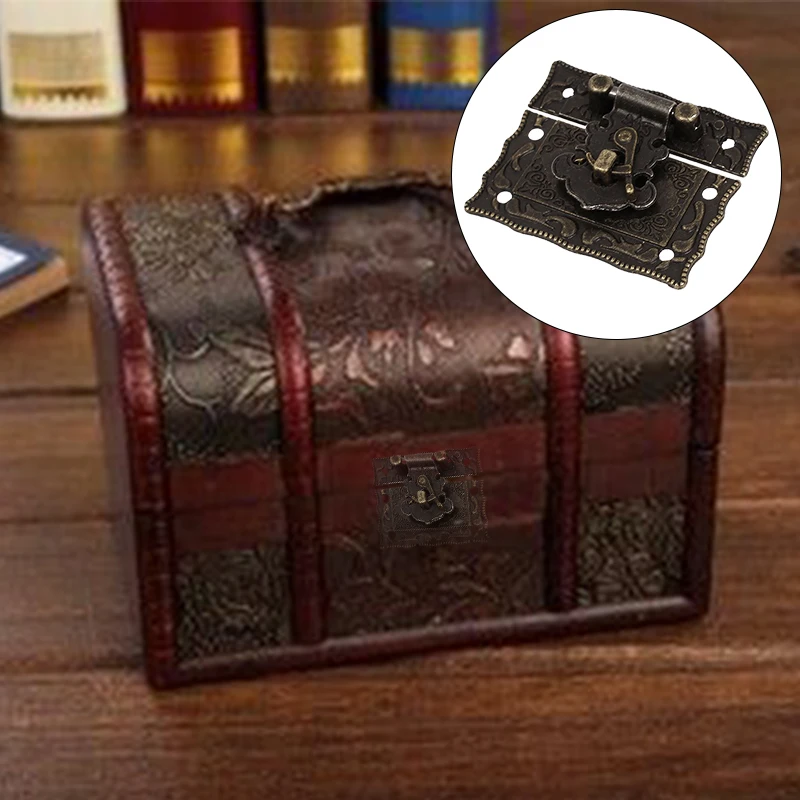 

Wood Case Chest Box Rectangle Clasp Closure Hasp Latches Bronze Tone