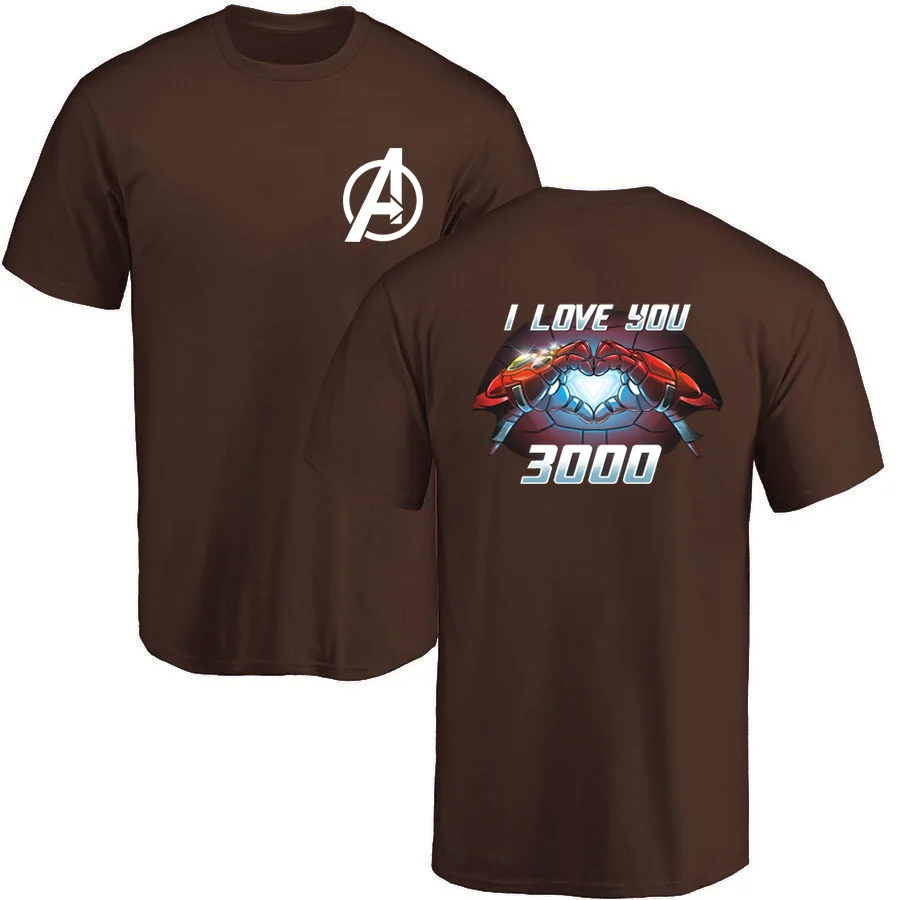 Tony Stark I Love You 3000 Футболка Мужская Железный человек футболка Moive Новая Летняя Повседневная Мстители топы футболки Марвел размера плюс 3XL