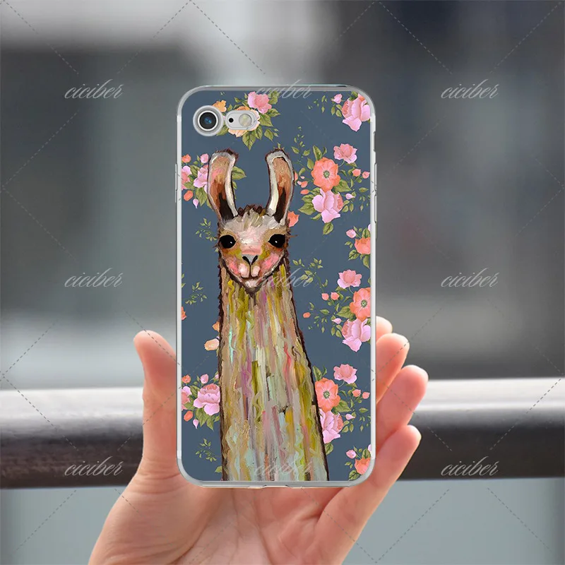 ciciber Cute Llama Alpaca Animals Cartoon Soft Silicon Phone Cases Cover For iPhone X 8 7 6 Plus 6S Plus 5S SE Capinha Fundas