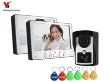 Yobang Security 700 TVL TFT LCD Monitor Video Door Phone Visible Doorbell Intercom Kit RFID Access Camera For Home Surveillance