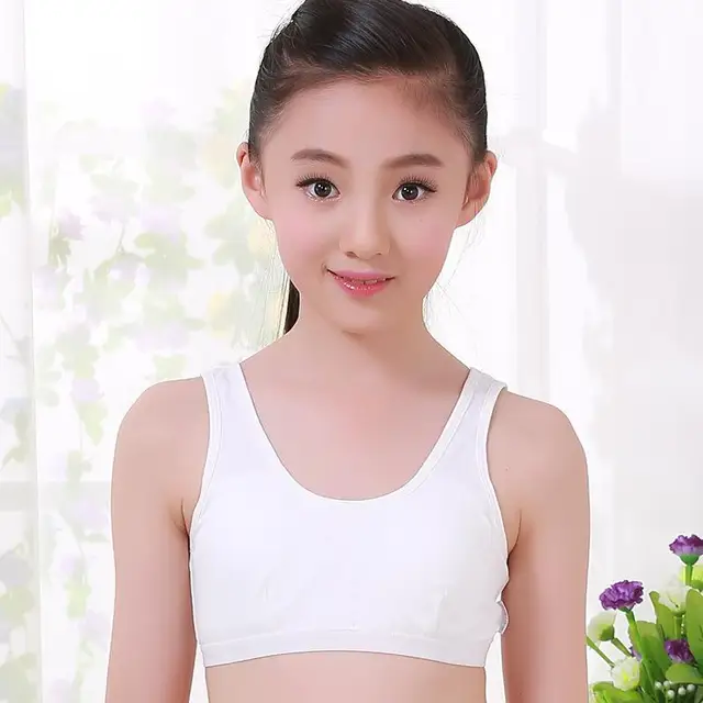 Children Girls White Bra Kids Cotton Teenage Student Thin Underwear
