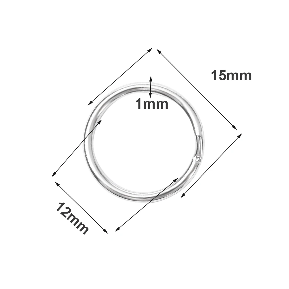 Горячая Распродажа, 20 шт, нержавеющая сталь, серебро, 15 мм, 32 мм, брелок, разъемное кольцо для ключей, модные аксессуары