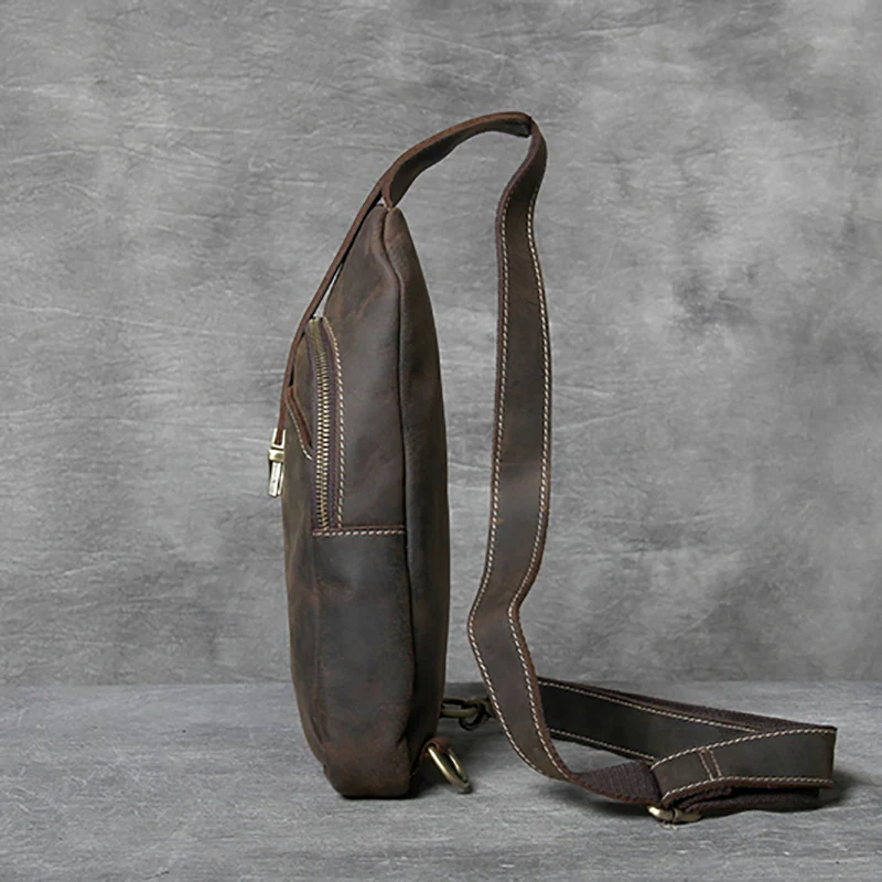 AETOO جلد عارضة حقيبة صدر للرجال الذكور رئيس طبقة جلد البقر الرجعية جنون الحصان جلدية الكتف crossbody حقيبة