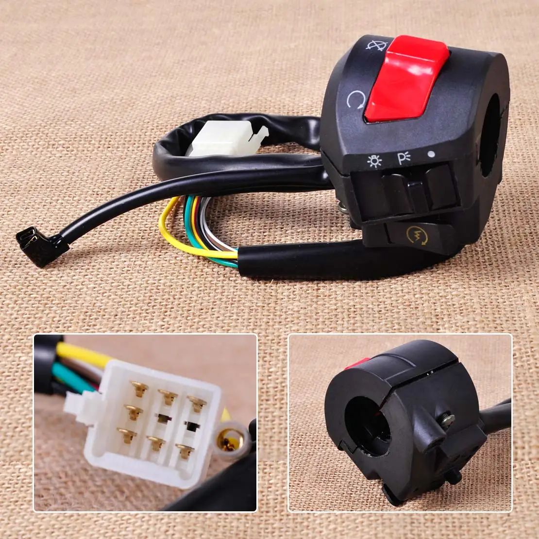 

CITALL Handlebar Electric Ignition Start Headlight on off Switch Control button 7/8" for BMW Honda Suzuki Vespa Kymco Motorcycle