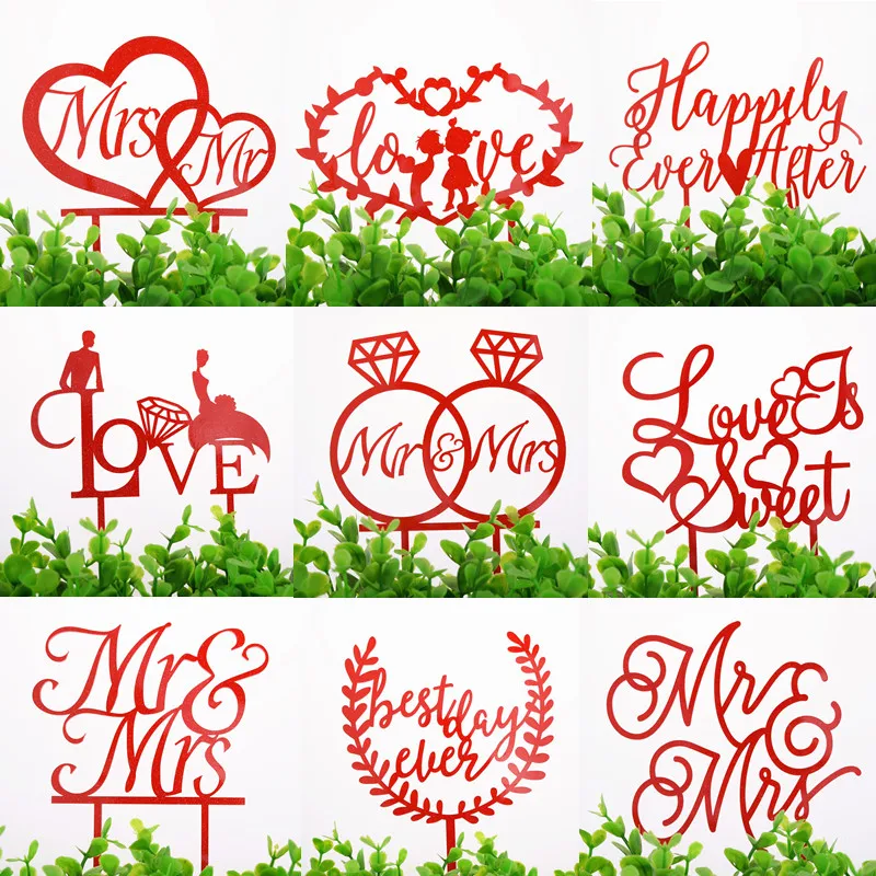 Mr & Mrs Love Is Sweet Топпер для свадебного торта счастливый день лучший на свадьбу