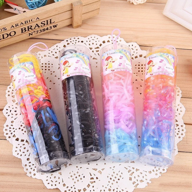 

250PCS/Lot Wholesale Girls Hair Ring Disposable Rubber Band TPU Ponytail Holder Elastic Hair Band Kid Hair Accessories
