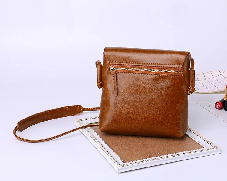 MJ Women Leather Messenger Bag Female Split Leather Shoulder Crossbody Bag High Quality Small Flap Bags for Girls (7)