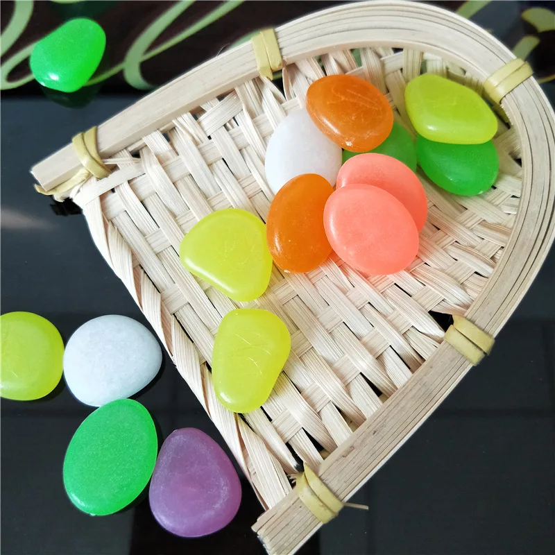 50 pcs Magic Pebbles Glow In The Dark Decorative Pebble Luminous Stones Garden Decor Road