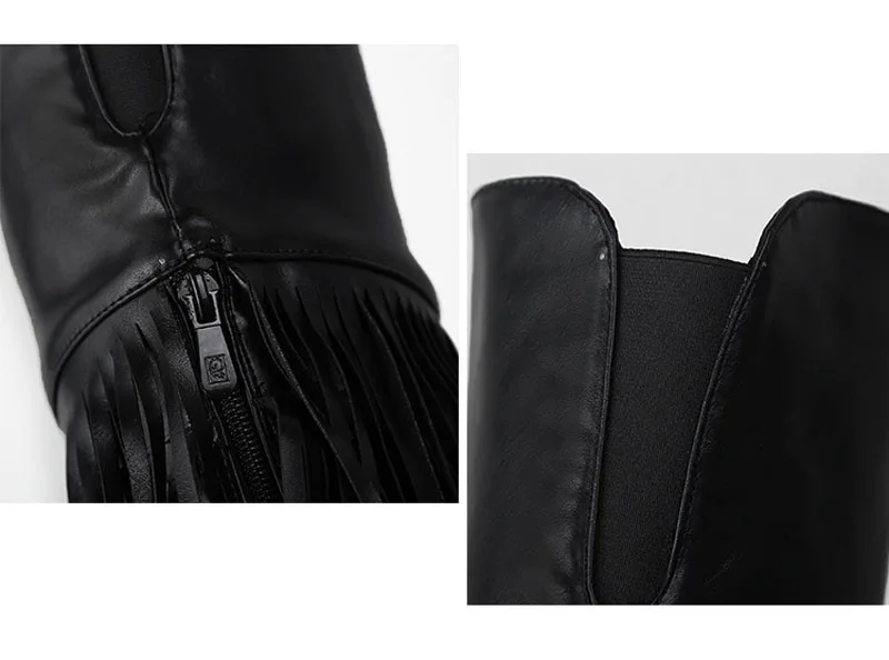 Femmes Plus À Haute Les Avec TailleXz Talons Cuisse La brown Pour 093 Couches Black Glands Mocassins Bottes Frangées2 3JlcKTF1