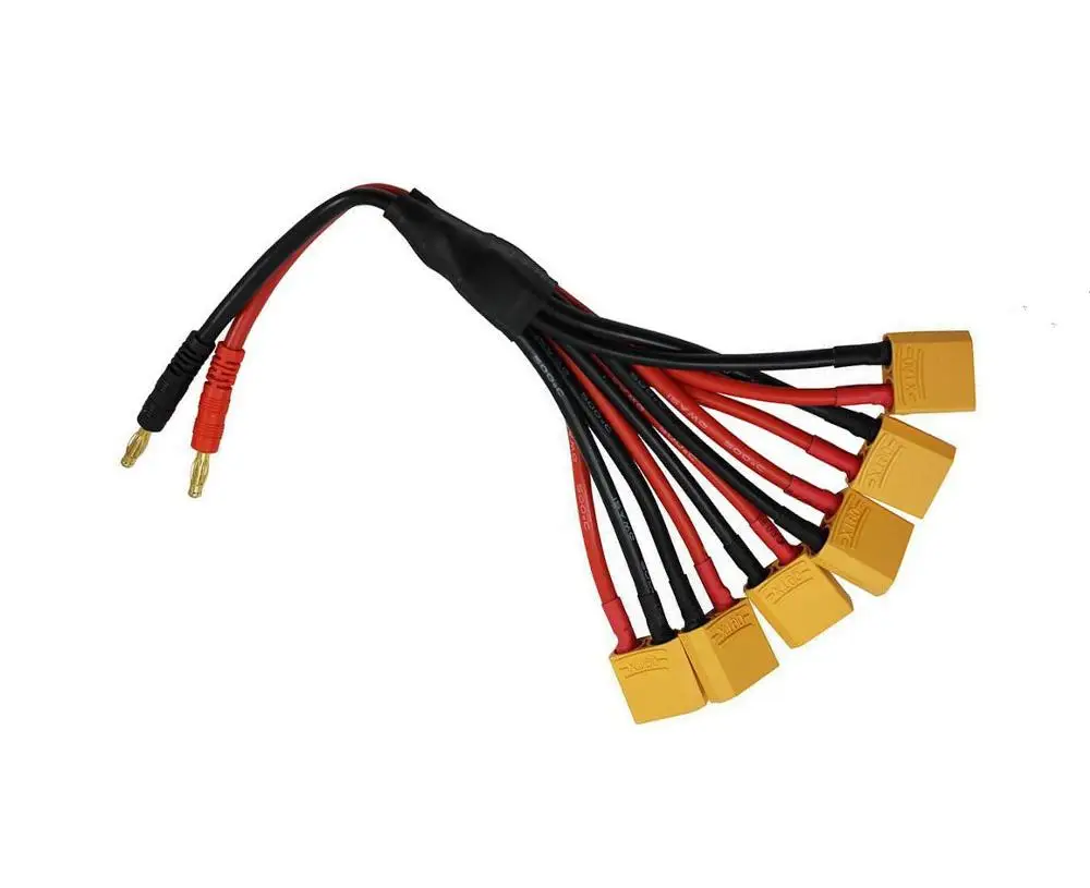 XT90 Parallel Charge Cable Lead 6 output Charging Harness for RC Lipo Battery | Игрушки и хобби