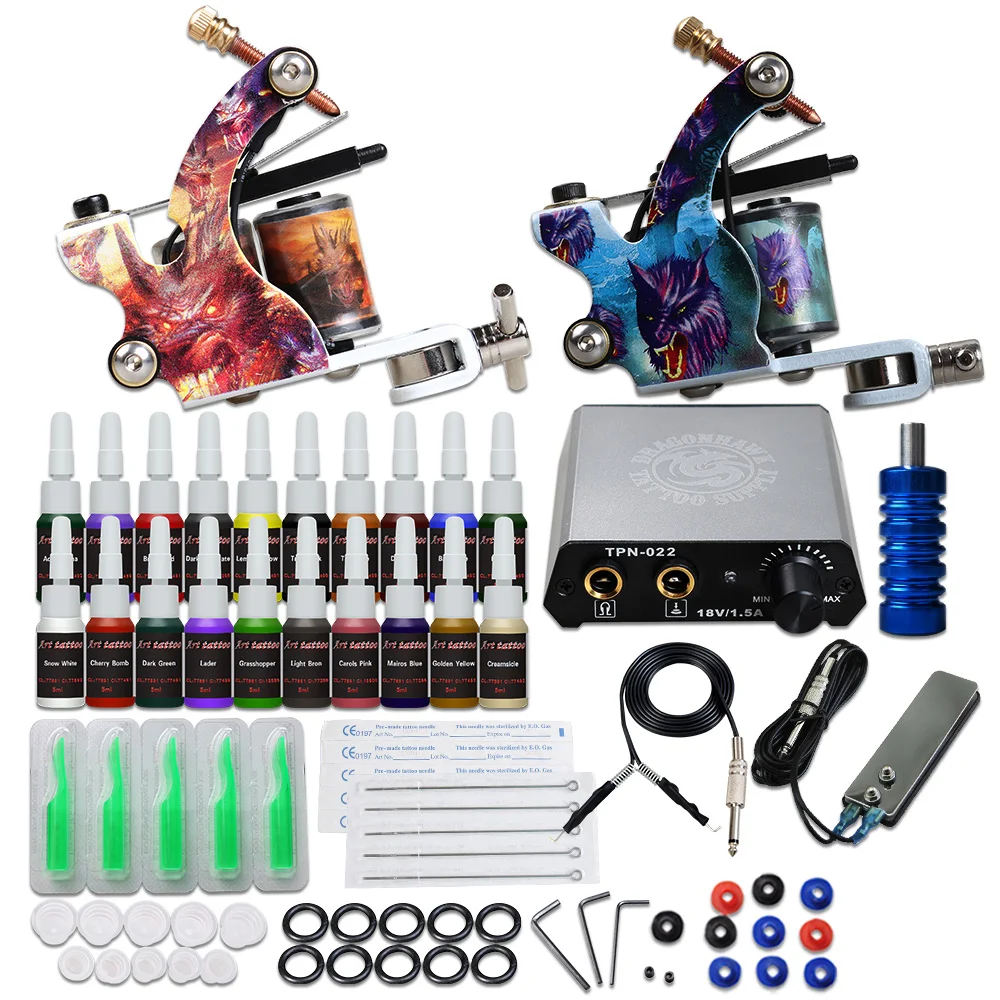 Beginner Tattoo Kit Tattoo Supplies Equipment Set 20 Color ink Needle