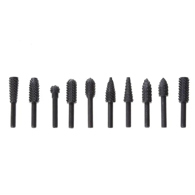 

10pcs Set Rotary Rasp File 6mm Shank Burr File Rasp Woodworking Drill Bits Rotary File Wood Drilling DIY Tool Accessories