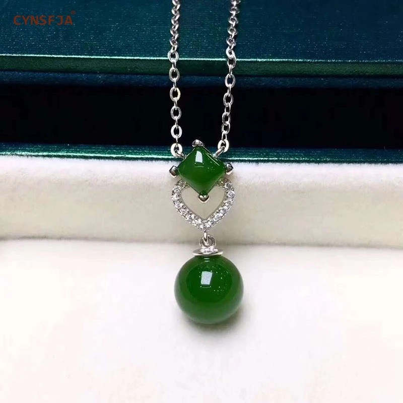 

Certified Natural Hetian Jade Jasper 925 Silver Inlaid Jade Lucky Jade Pendant High Quality Elegant Gifts for Ourself Mother