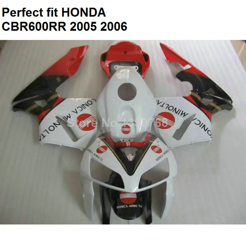 100% подходящие Обтекатели для Honda CBR600RR 05 06 красный белый черный обтекатель CBR 600RR 2005