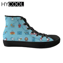 HYCOOL; женская прогулочная обувь с принтом стоматолога из мультфильма; женские кроссовки на плоской подошве с высоким берцем; Женская легкая спортивная обувь на шнуровке
