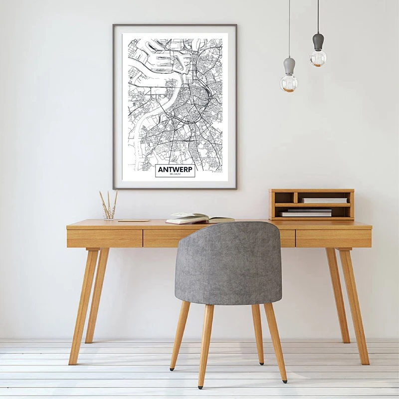 Antwerp Map Poster Home Decor