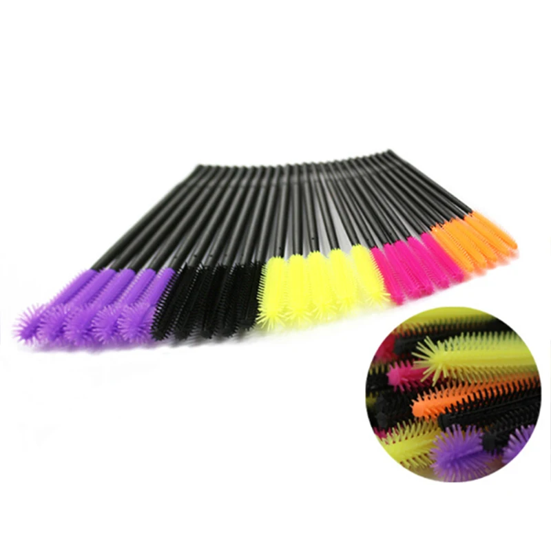 100pcs/lot Disposable Silicone Mascara Brush MicroBrush Eyelash