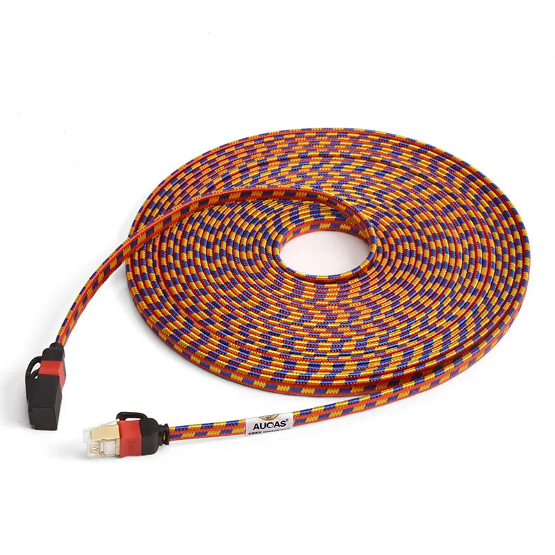 Free Shipping China Post 3Pcs/Lot 1 meter CAT7 CAT6A Flat Patch Cord Cable for RJ45 lan cable 