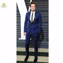 Лидер продаж, мужские костюмы на одной пуговице, приталенный костюм, королевские синие мужские свадебные костюмы, смокинги для жениха, мужской костюм из 3 предметов(пиджак+ штаны+ галстук
