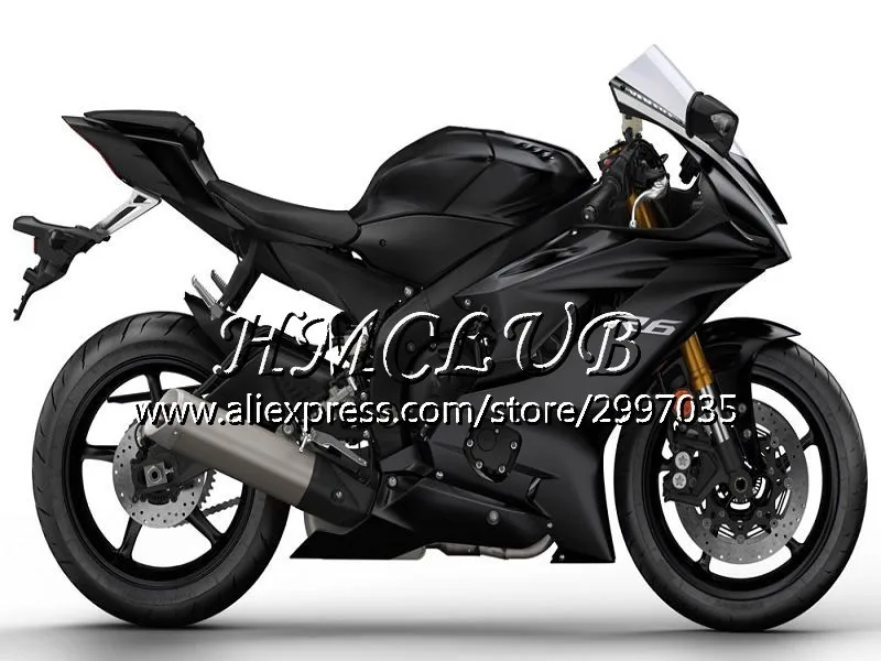 Инъекций средства ухода за кожей для YAMAHA YZF600 YZF-R6 YZF R6 3HC. 0 YZF 600 R 6 17 YZF-600 YZFR6 17 18 обтекатель комплект цвет: синий - Цвет: No. 7 Glossy black