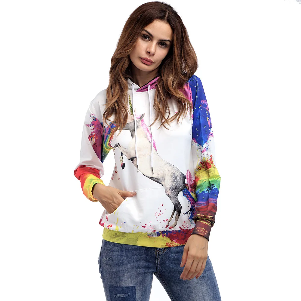 2019 New Fashion Hooded Men Women Hoodies 3D Horse Print