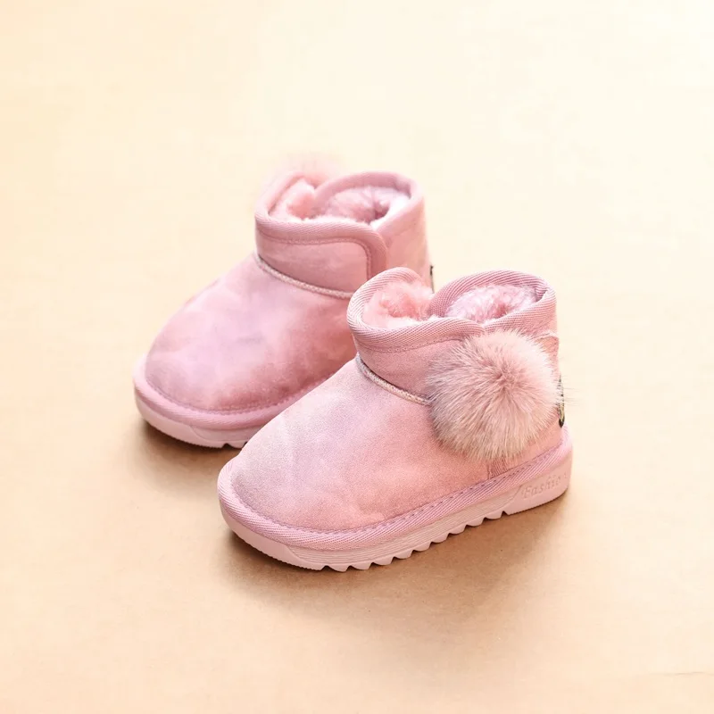Зимние сапоги наивысшего качества для маленьких девочек; обувь для маленькой принцессы; модная флисовая обувь