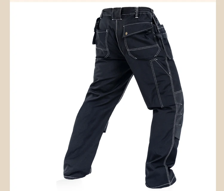 CCGK Men working pants multi pockets work trousers with removable eva knee pads high quality worker mechanic cargo work pants (13)