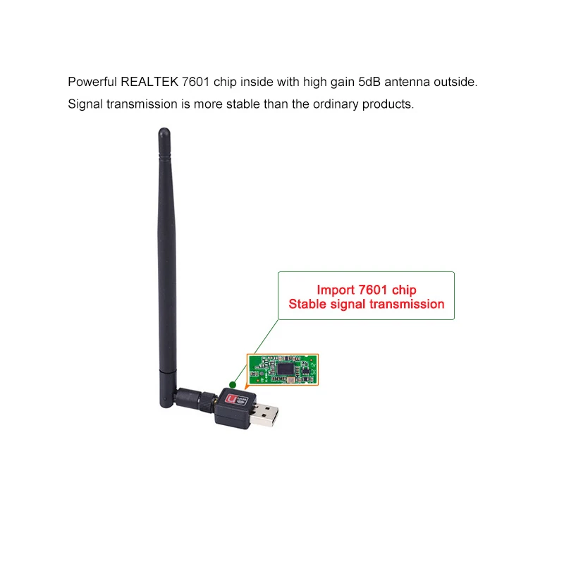 USB WiFi адаптер 150 Мбит/с 5dBi ПК Dongle Wi Fi антенна приемник мини Ethernet беспроводная