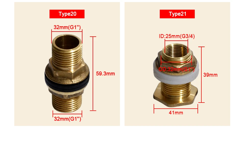 Вода трубка для цистерны установки 32 мм Женский Мужской нитки обмен Латунь трубы совместных 1 ''рыба трубка для цистерны установки воды
