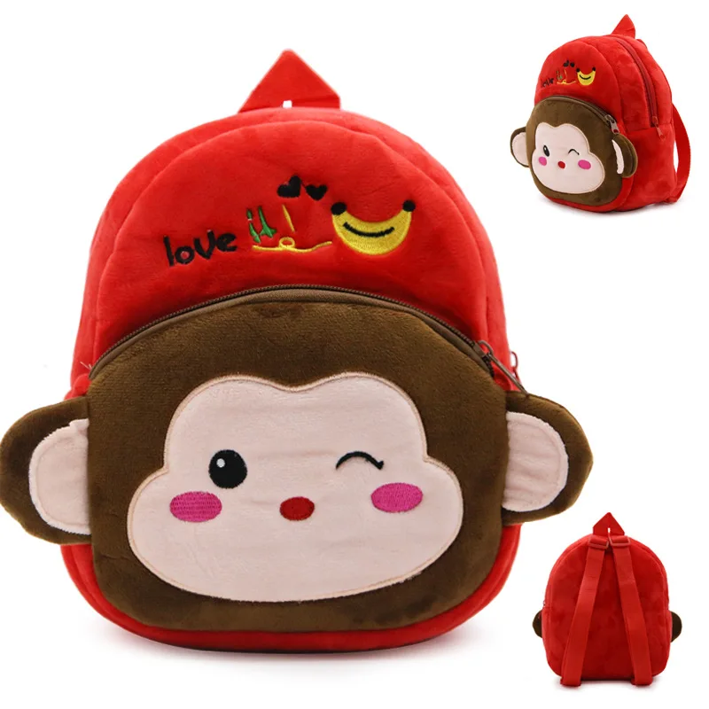 Милая Детская игрушка из мультика, школьная сумка в форме животного, мини-Плюшевый Рюкзак, детский уличный рюкзак для путешествий, сумка для студентов, сумки для детского сада - Цвет: Monkey